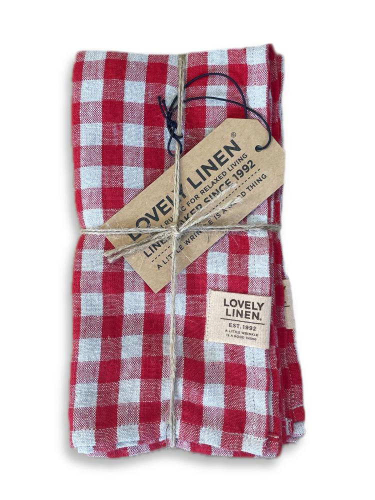 MISTY NAPKINS Square Real Red