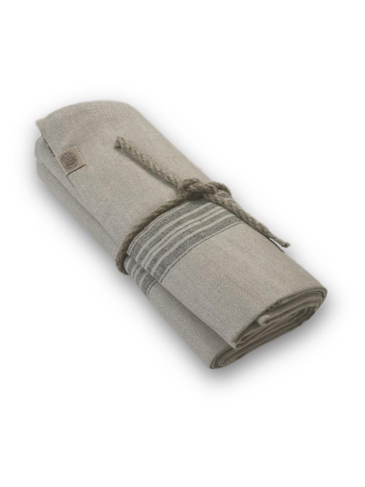 HERITAGE TABLECLOTH Natural Beige & Black