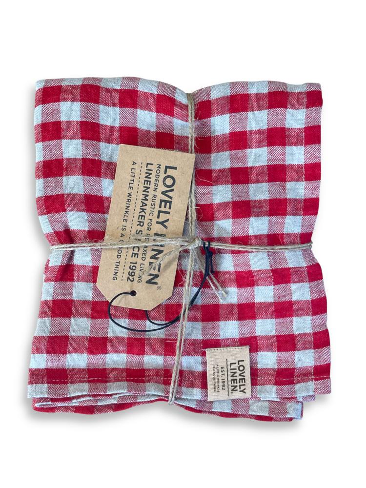 MISTY KITCHEN TOWEL Square Real Red