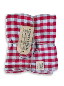 MISTY KITCHEN TOWEL Square Real Red