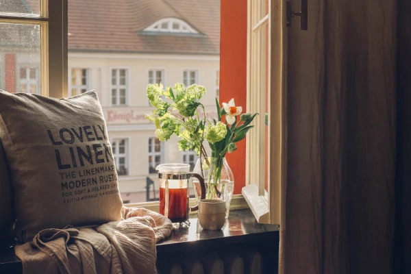 Vardagsrum i linne