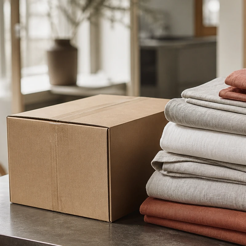 Linen textiles prepared for delivery