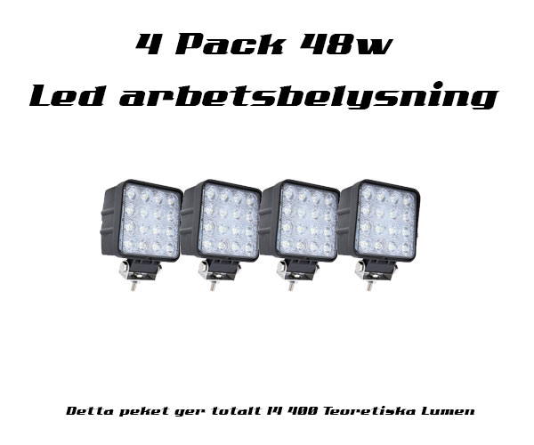 4-Pack 48w Led arbetsbelysning