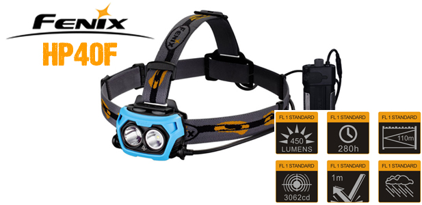 Fenix HP40F Led pannlampa med blått ljus