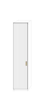 Vänsterhängd dörr 50cm Pax - fanér med paula grepp