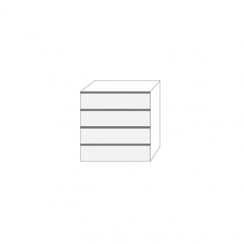 Fanér 80x80 - 4 lådfronter med grepplist: 20/20/20/20