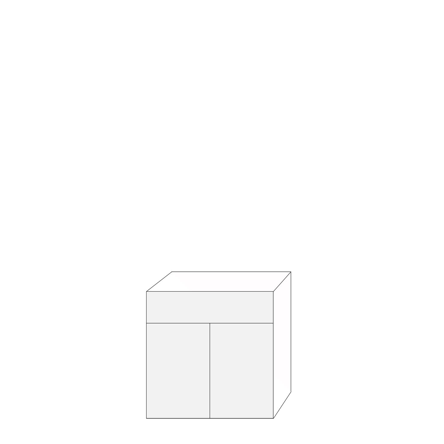 Af Kant 80x80 - 1 låda 2 luckor