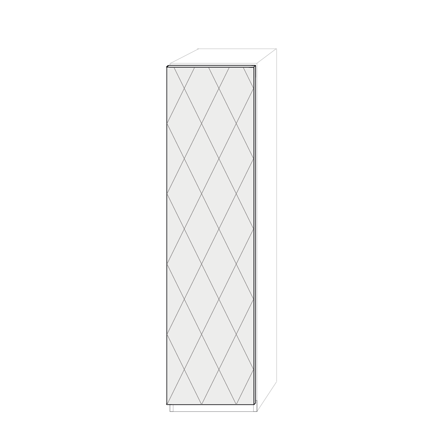 Vänsterhängd dörr 50cm Pax - med mönster
