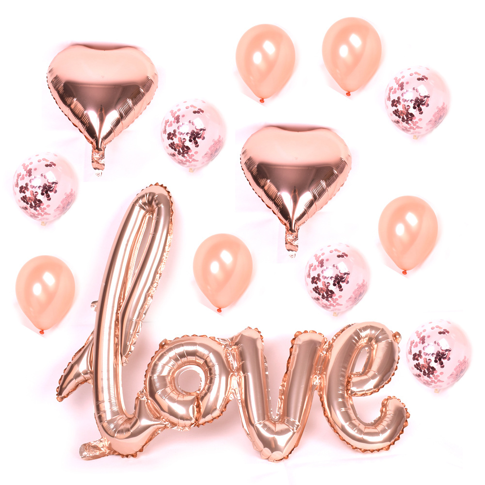 PACK BALLONS AMOUR + 2 BALLONS COEURS ROSE : Ballons Saint-Valentin -  Sparklers Club