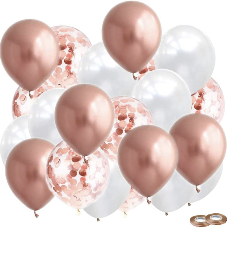 Ballong Bukett Pärlemor/RosaGuld Chrome. 50 Pack