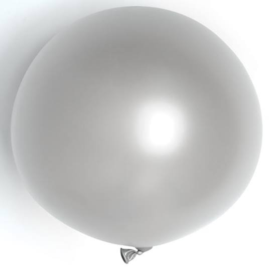 Stora Metallisk Latex ballonger i Silver. 5 pack. 46cm.