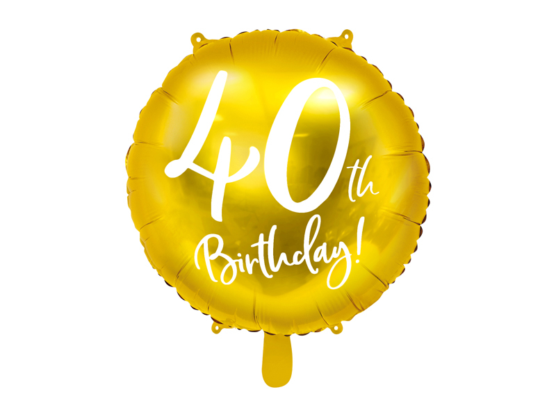 40 års runda guldiga folieballonger