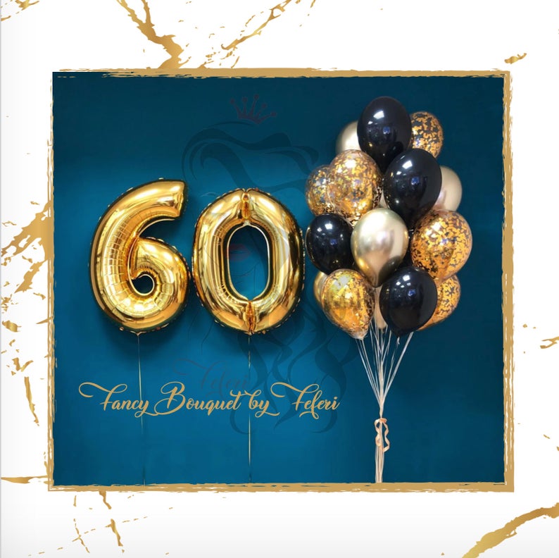 60th Birthday Luxury Ballong Bukett.