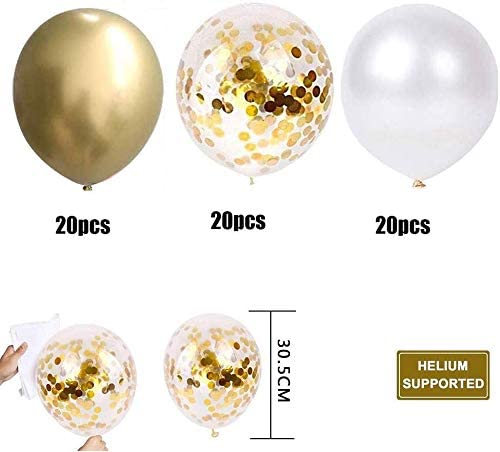 ballongbåge i guld och pärlemor ballonger