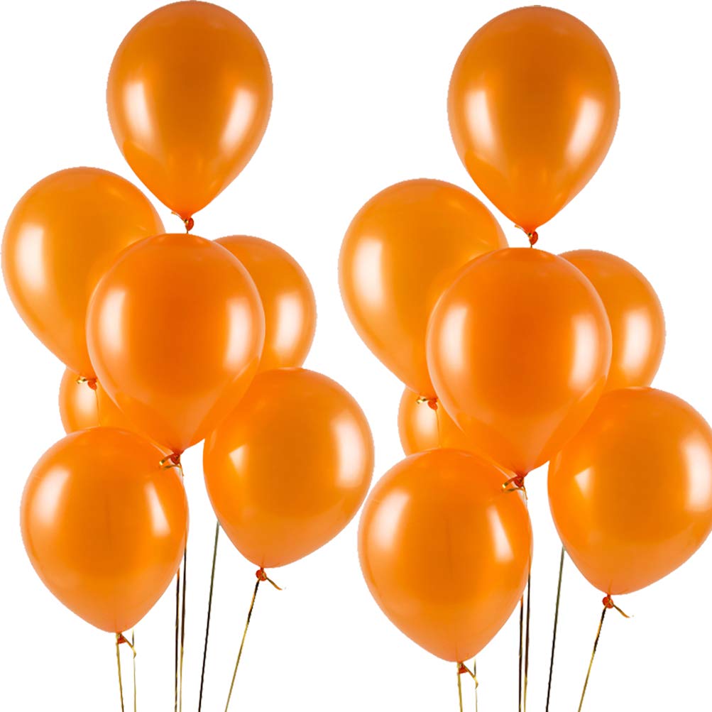 Latex Ballonger i Orange. 10 Pack