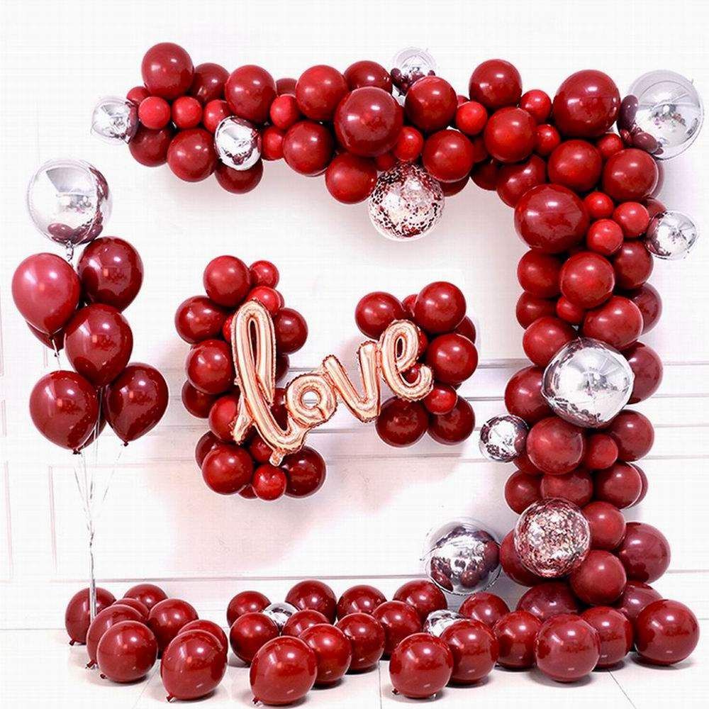 DIY Ballongbåge - LOVE Cherry Röd. 84 Delar