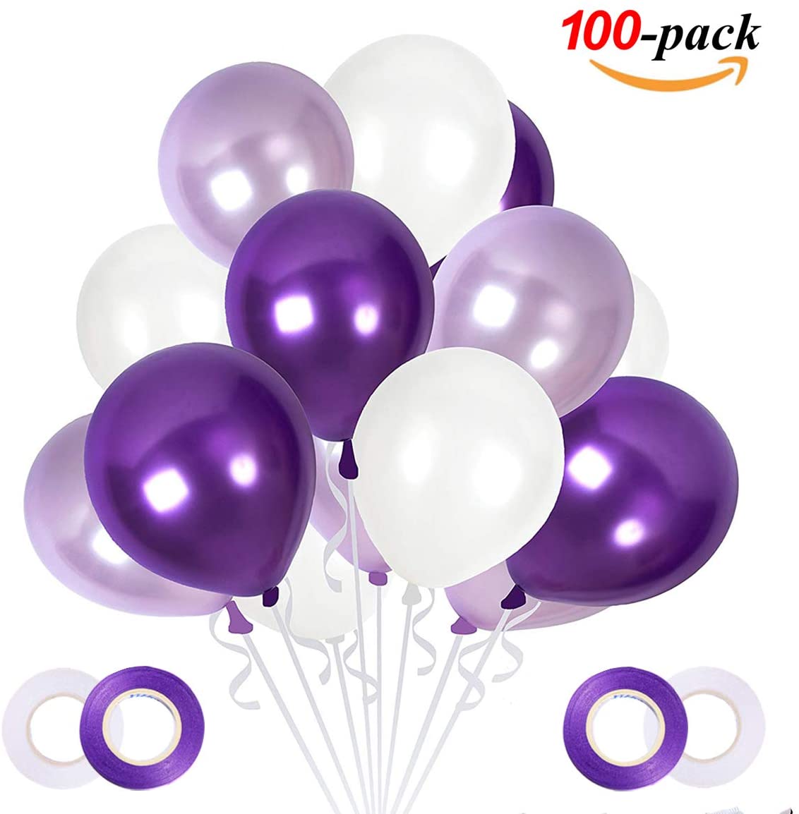 Ballong Bukett i Lila/PärlVit. 100 delar.