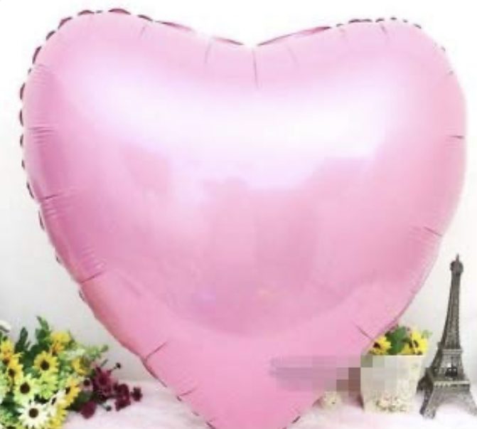 Stort Hjärta i Rosa Folie Ballong. 91cm
