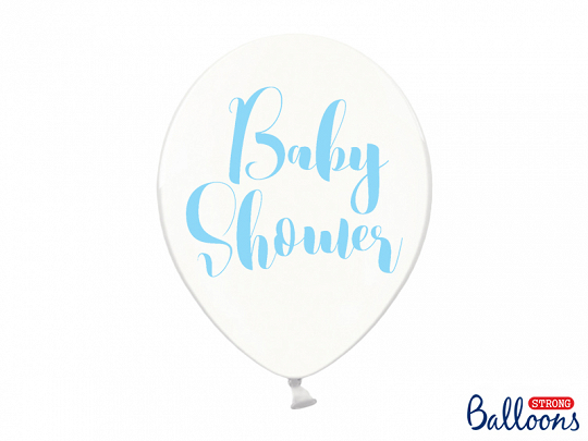 Baby Shower Blå Ballong med tryck. 10 pack. 30cm
