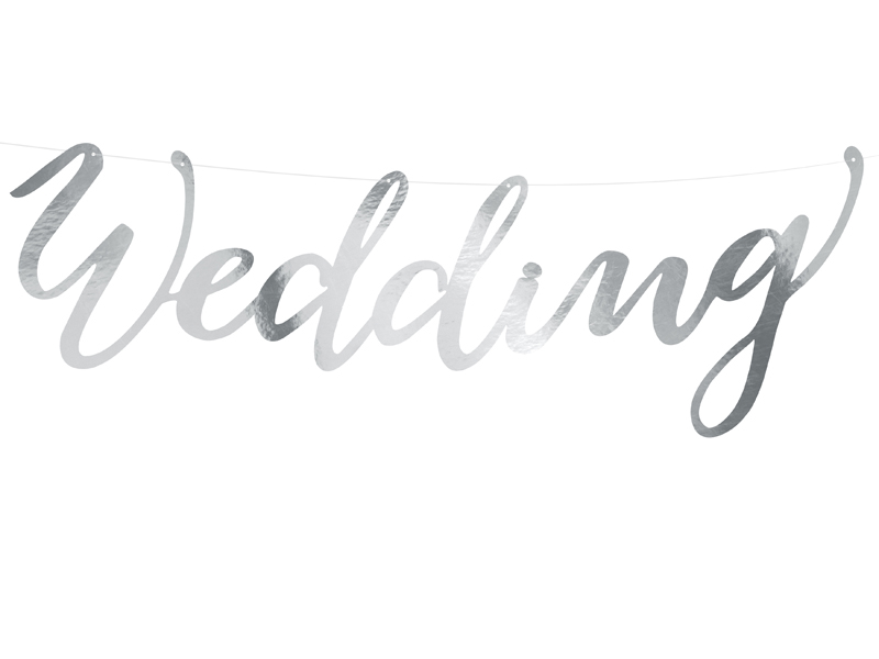 Wedding - Girlang i Silver. 16.5x45cm