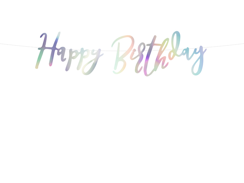 Happy Birthday Girlang iridescent.16.5x62cm