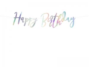 Happy Birthday Girlang iridescent.16.5x62cm