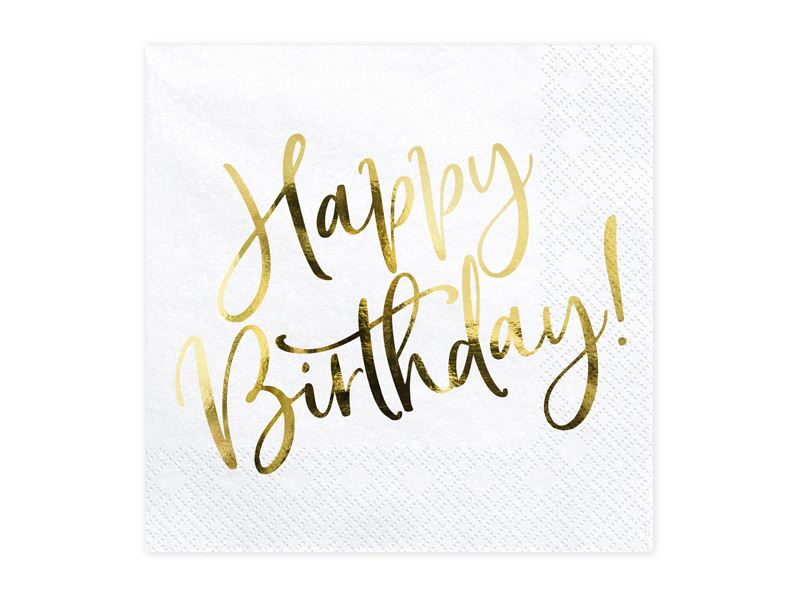 Servett - Happy Birthday. 33x33cm. 20st.