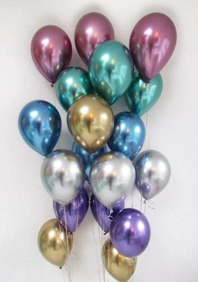 ballongbukett med chrome ballonger