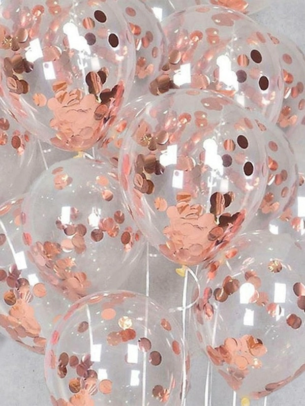 konfetti ballonger i roseguld