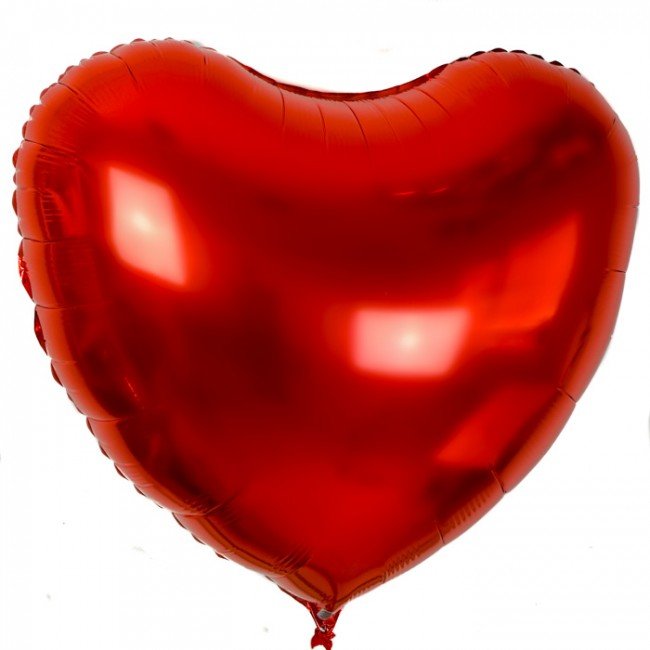 Stort Hjärta i Röd Folie Ballong. 91cm