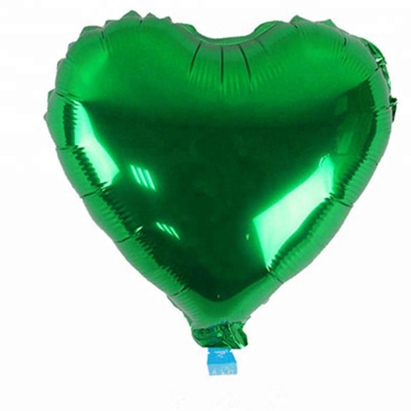 Grön Hjärta Folie Ballong