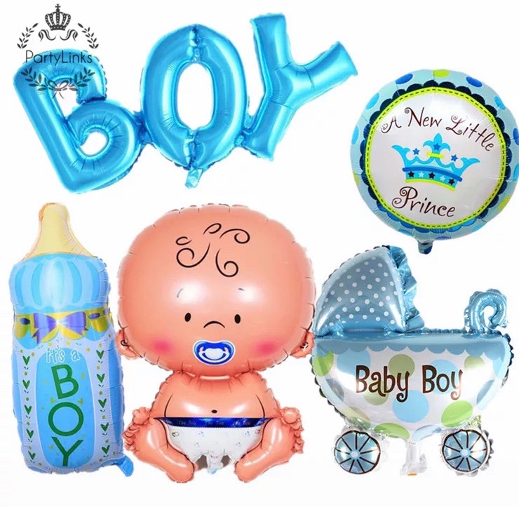 It's A Boy baby shower folieballong dekoration set. Ekonom pack.