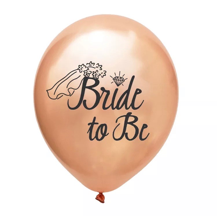 Bride to Be Rosaguld Latex Ballonger. 10 pack