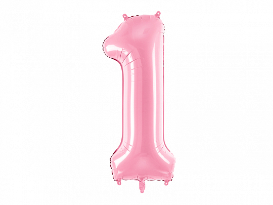 1 sifferballong i rosa