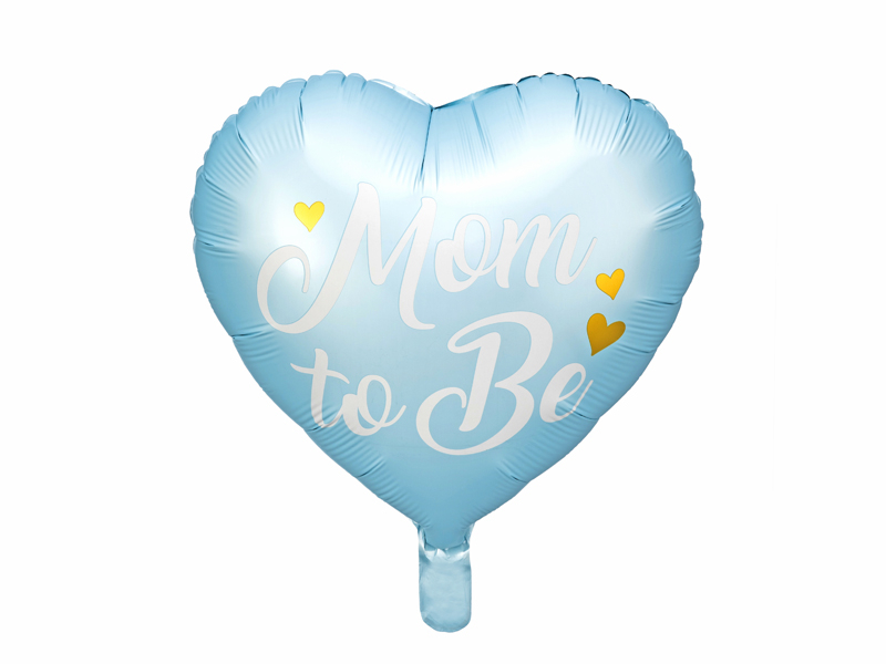 Ljusblå hjärtformad ballong - Mom to be