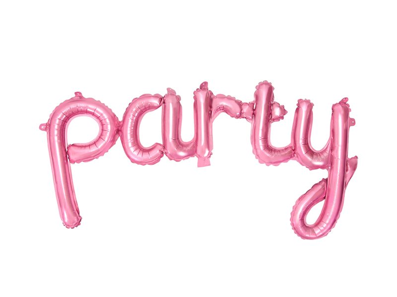 Bokstavsballong i rosa med ordet party