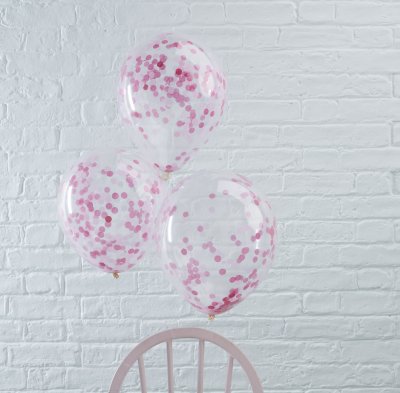 konfetti ballonger i rosa