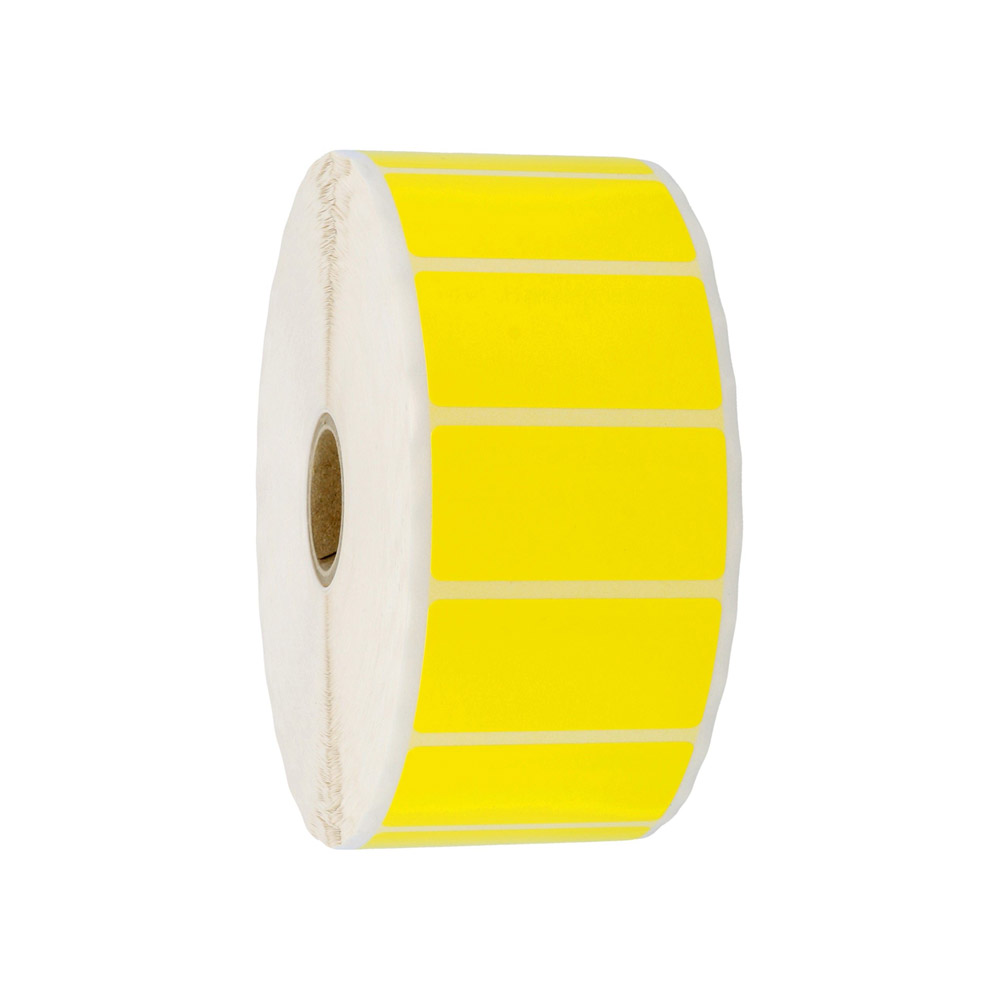 Etiketter på blank gul polyester