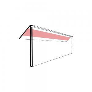 Etiketthållare 1000x26 mm 50 st/fp vinklad 45