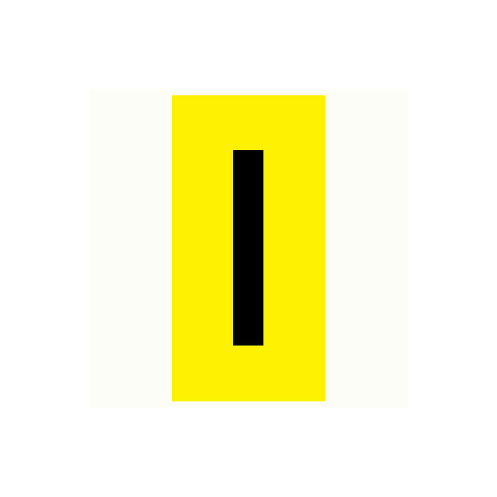 Bokstav I - 75x150 mm 5 st/fp