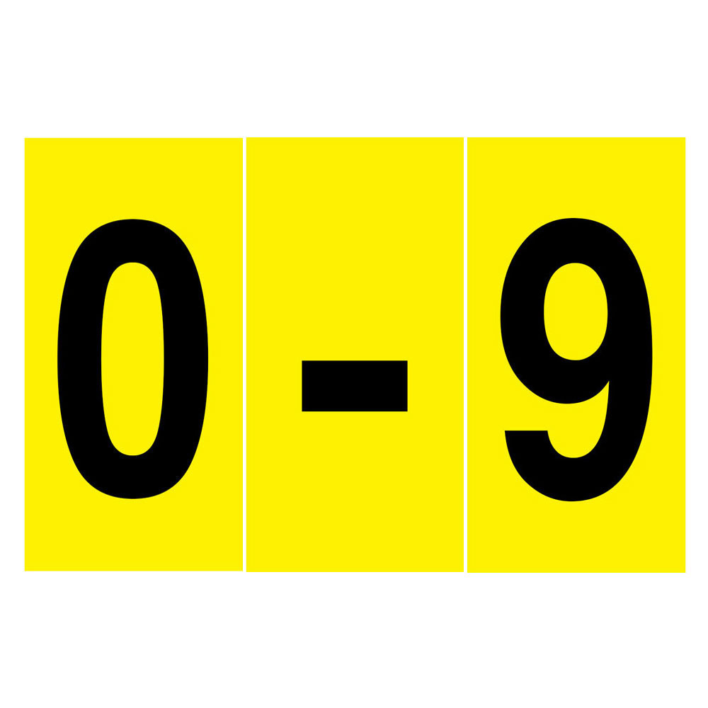 Siffror 0-9 - 100x210 mm 10 st/fp