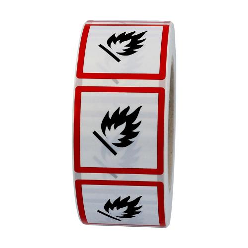 GHS 02 Brandfarlig 100x100 mm 500 st/rl