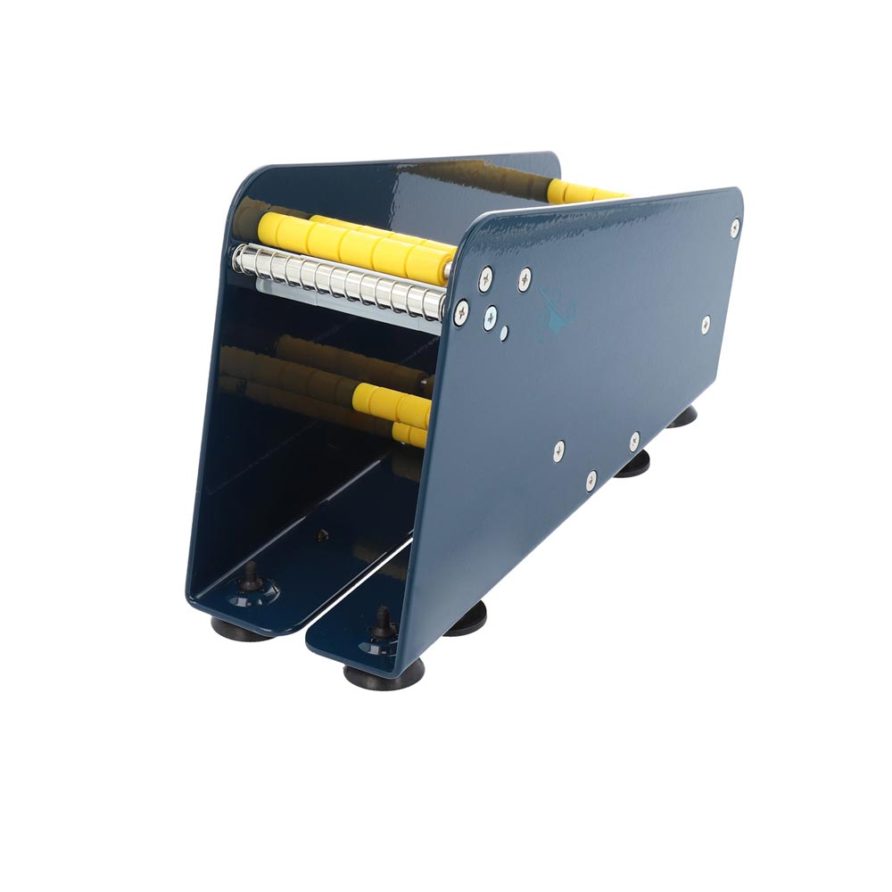 Etikettdispenser rulle max 75 mm blå metall