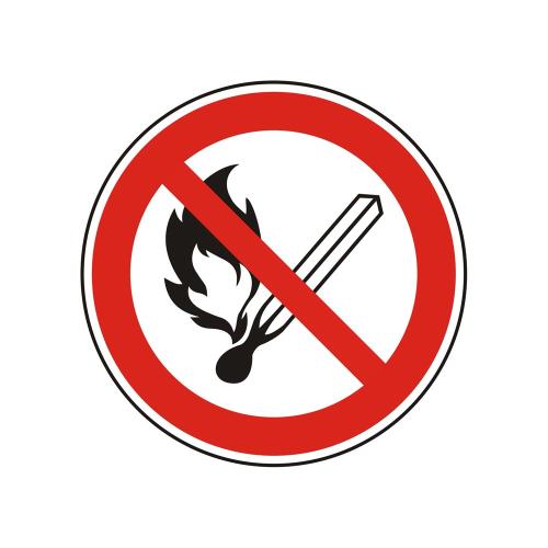 Öppen eld förbjuden rund 100 mm 10 st/fp