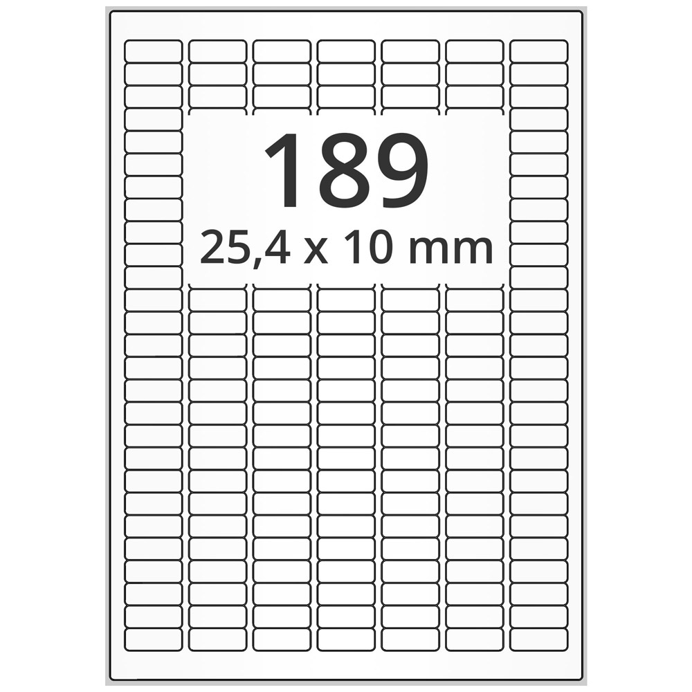 A4 25,4x10 mm 18900 st