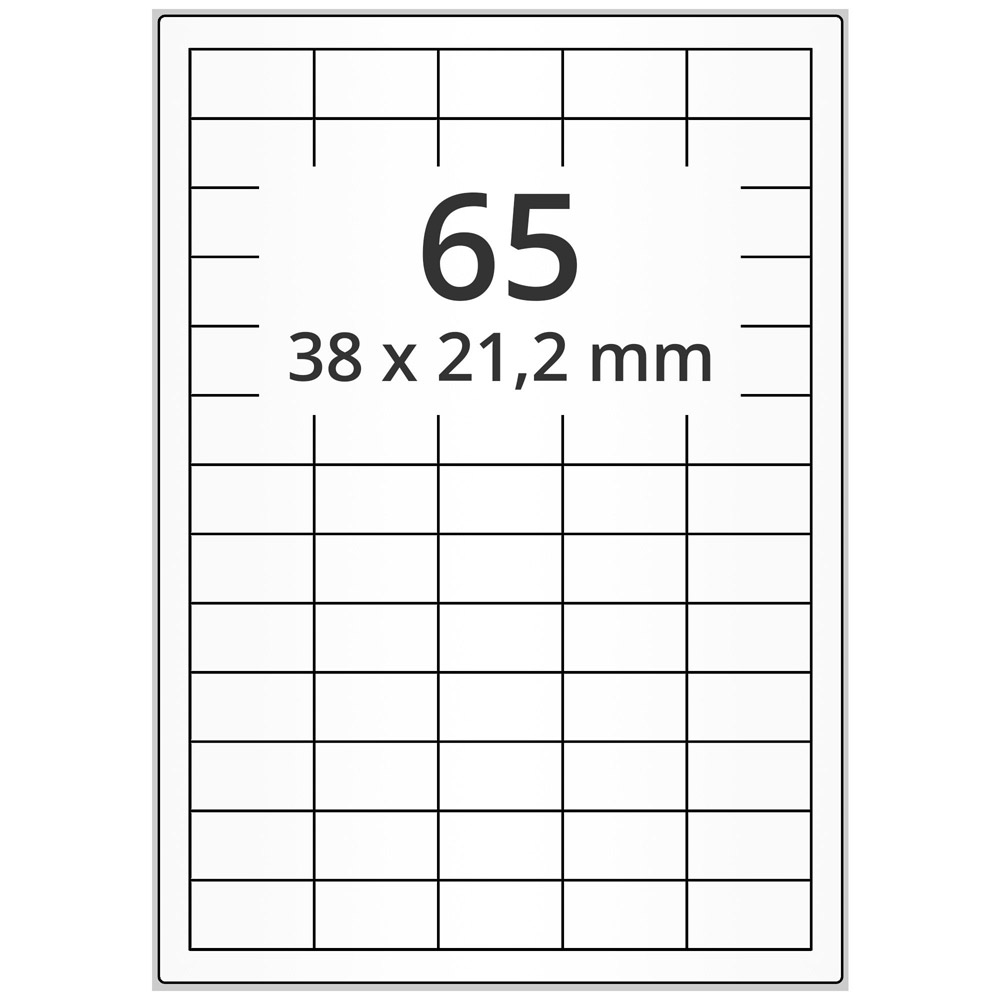 A4 38x21,2 mm 6500 st