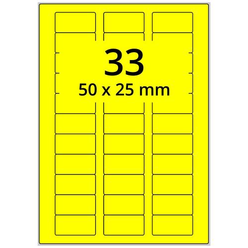 A4 50x25 mm 3300 st gul