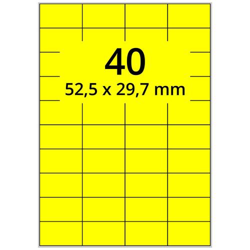 A4 52,2x29,7 mm 4000 st gul