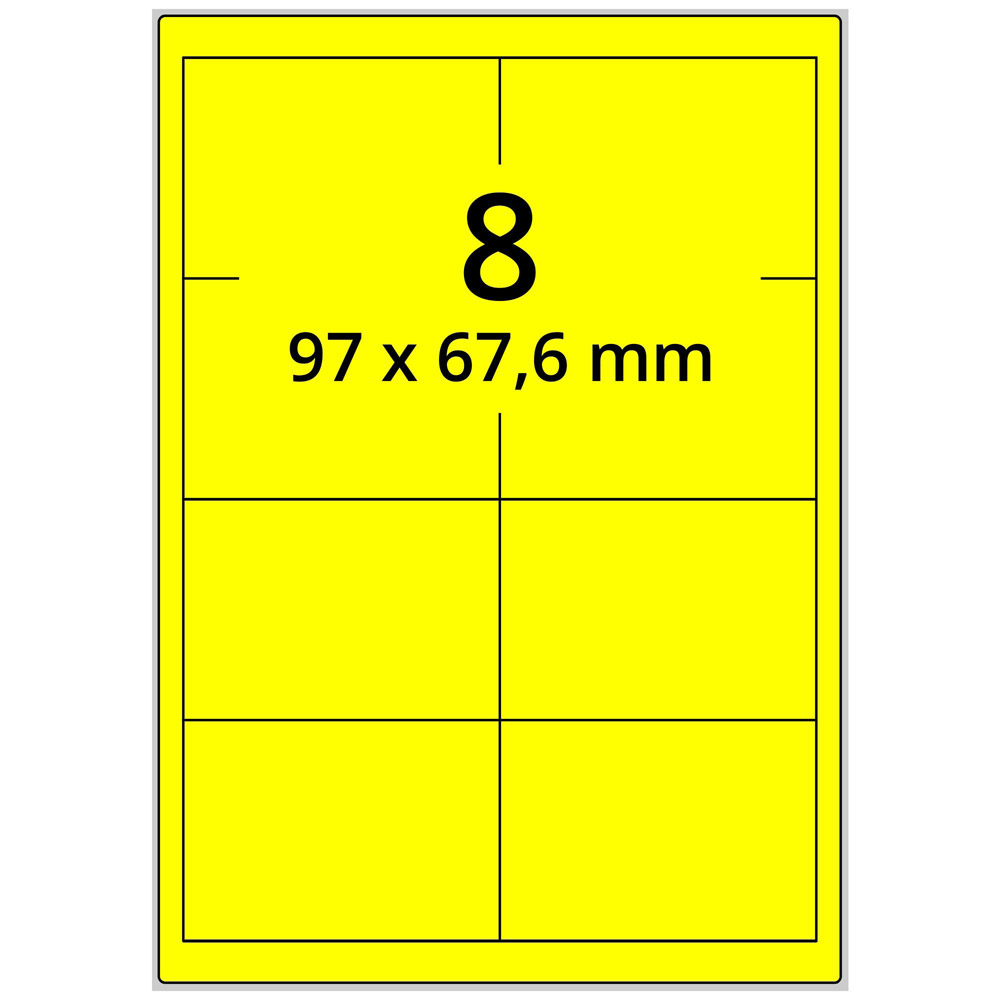 A4 97x67,7 mm 800 st gul