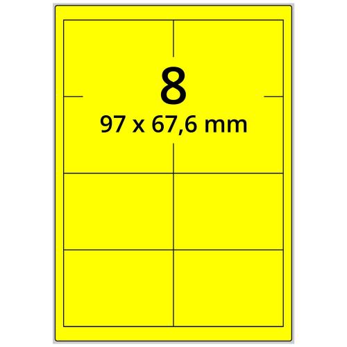 A4 97x67,7 mm 800 st gul